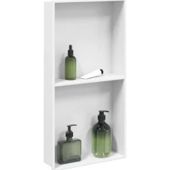 Plomberie-vidaXL Niche de douche blanc mat 32x62x9 cm acier inoxydable