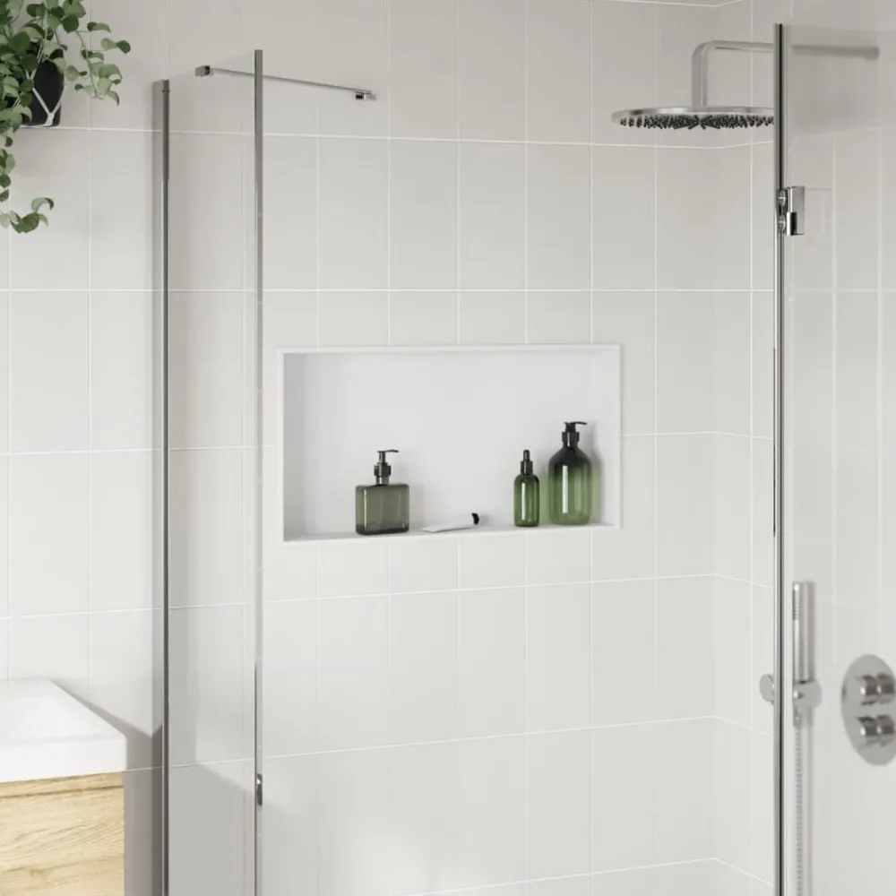 vidaXL Niche de douche blanc mat 62x32x9 cm acier inoxydable
