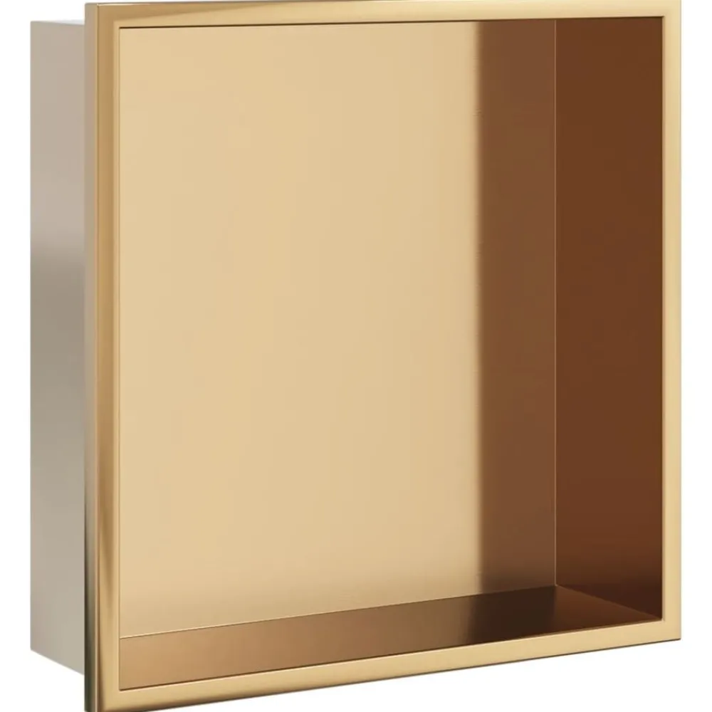 Plomberie-vidaXL Niche de douche doré brossé 32x32x9 cm acier inoxydable