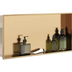 Plomberie-vidaXL Niche de douche doré brossé 62x32x9 cm acier inoxydable