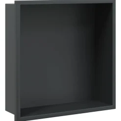 Plomberie-vidaXL Niche de douche noir mat 32x32x9 cm acier inoxydable
