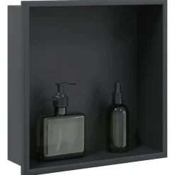 Plomberie-vidaXL Niche de douche noir mat 32x32x9 cm acier inoxydable