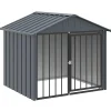 vidaXL Niche pour chien avec toit noir 117x103x102 cm acier galvanisé
