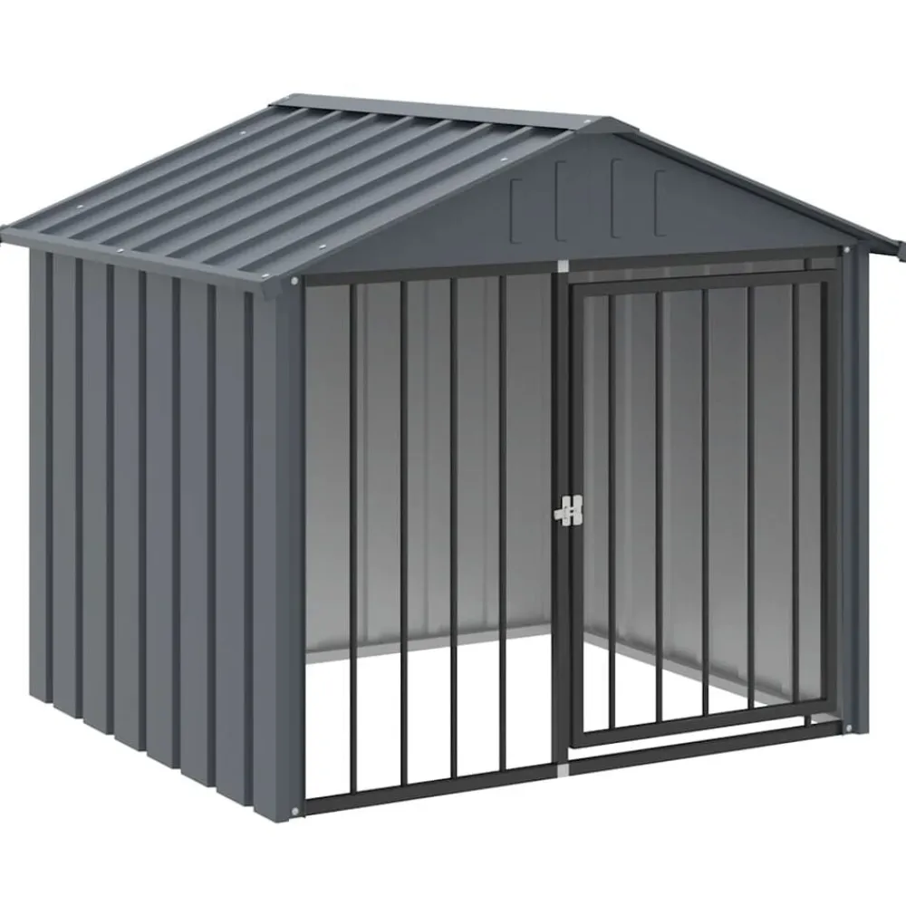 vidaXL Niche pour chien avec toit noir 117x103x102 cm acier galvanisé