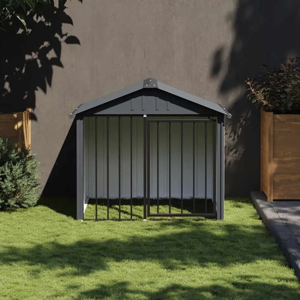 vidaXL Niche pour chien avec toit noir 117x103x102 cm acier galvanisé