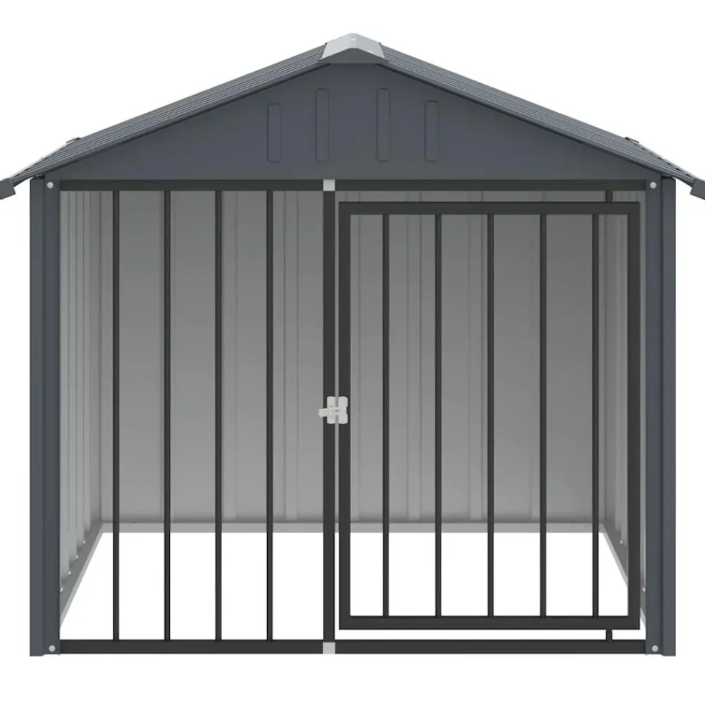 vidaXL Niche pour chien avec toit noir 117x103x102 cm acier galvanisé