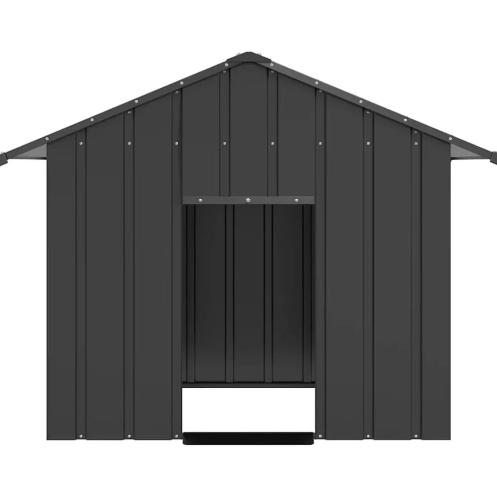 Articles Pour Animaux De Compagnie-vidaXL Niche pour chien avec toit noir 131x101x102 cm acier galvanisé Anthracite