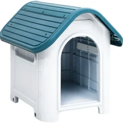 Articles Pour Animaux De Compagnie-vidaXL Niche pour chien 59x75x66 cm Polypropylène Bleu
