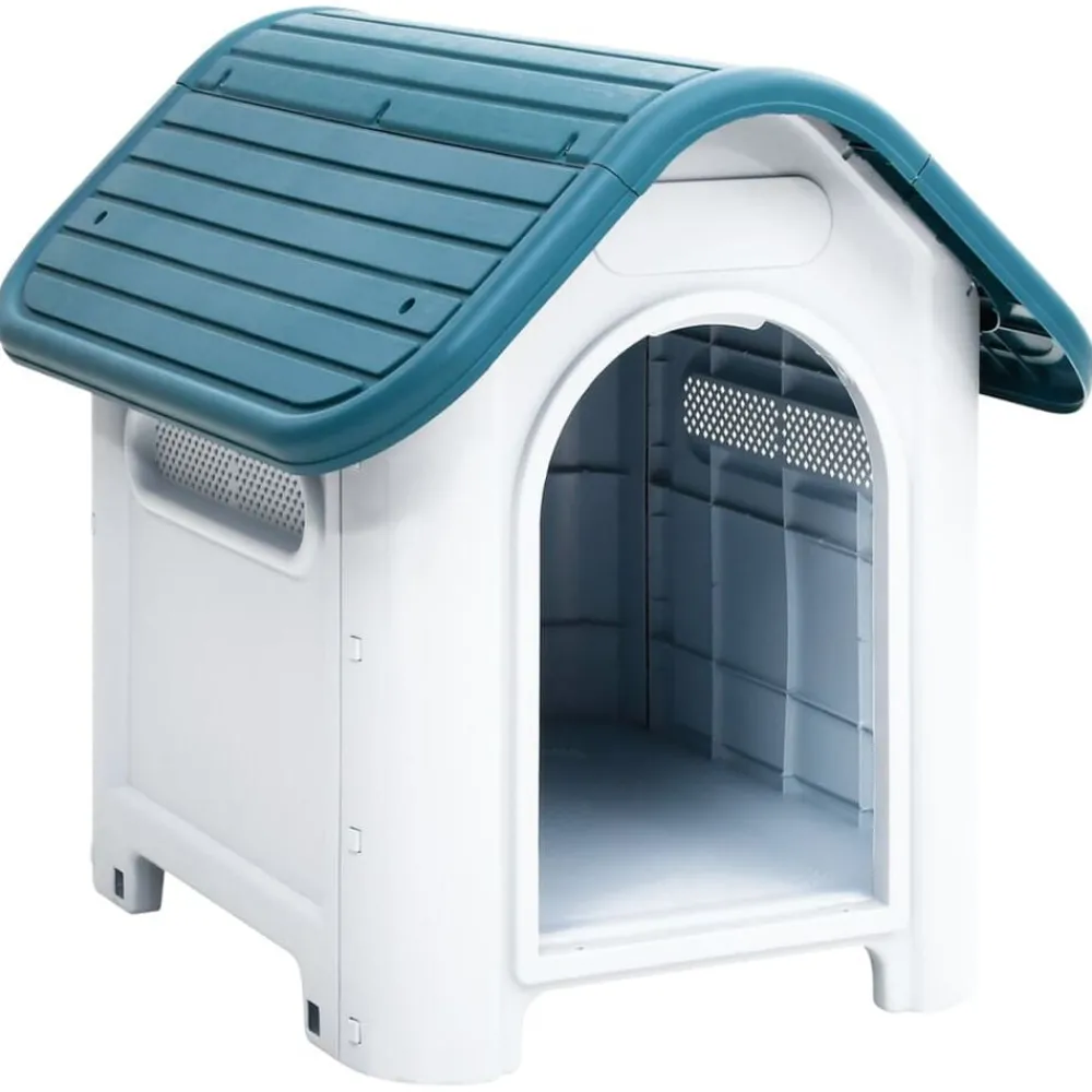Articles Pour Animaux De Compagnie-vidaXL Niche pour chien 59x75x66 cm Polypropylène Bleu