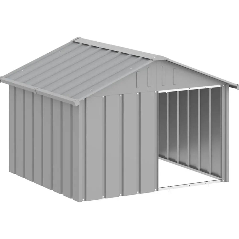 Articles Pour Animaux De Compagnie-vidaXL Niche pour chien 116,5x103x81,5 cm Acier galvanisé Gris