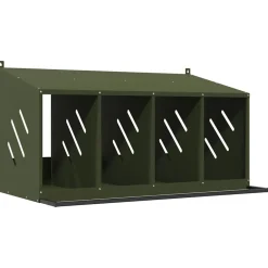 Articles Pour Animaux De Compagnie-vidaXL Nichoir à poules avec 4 compartiments métal Vert olive