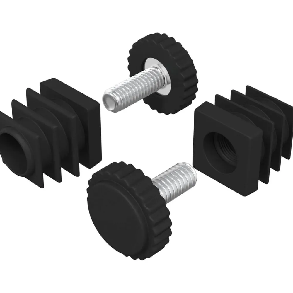 Accessoires De Quincaillerie-vidaXL Niveleurs de meubles Réglable 2 pcs Noir M6 PP