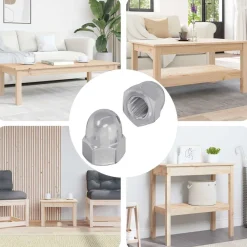 vidaXL Noix hexagonale Acorn 2 pcs Argenté m8 Métал