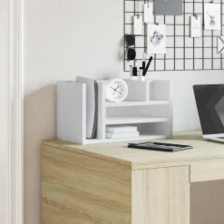 Fournitures De Bureau-vidaXL Organisateur de bureau 44,5x24x25 cm bois d'ingénierie Blanc