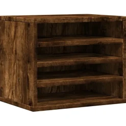 vidaXL Organisateur de bureau chêne fumé 36x26x29,5 cm