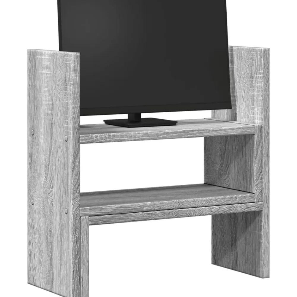 Appareils Électroniques-vidaXL Organisateur de bureau réglable bois d'ingénierie Sonoma gris