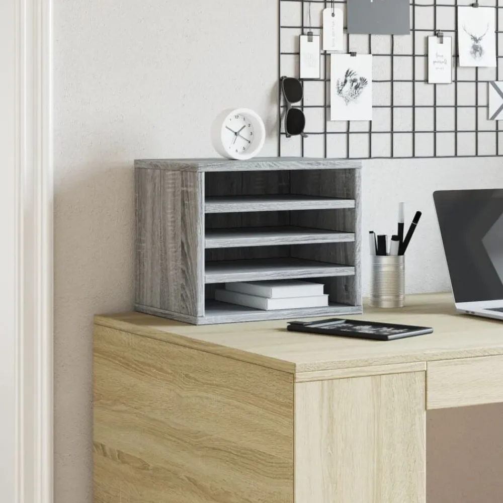 Fournitures De Bureau-vidaXL Organisateur de bureau 36x26x29,5 cm Sonoma gris