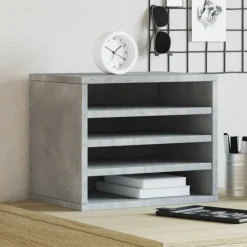 Fournitures De Bureau-vidaXL Organisateur de bureau 36x26x29,5 cm Gris béton