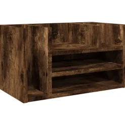 Fournitures De Bureau-vidaXL Organisateur de bureau chêne fumé 44,5x24x25 cm bois ingénierie Chêne fumé