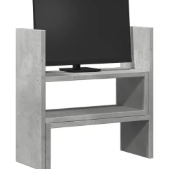 Appareils Électroniques-vidaXL Organisateur de bureau réglable bois d'ingénierie Gris béton