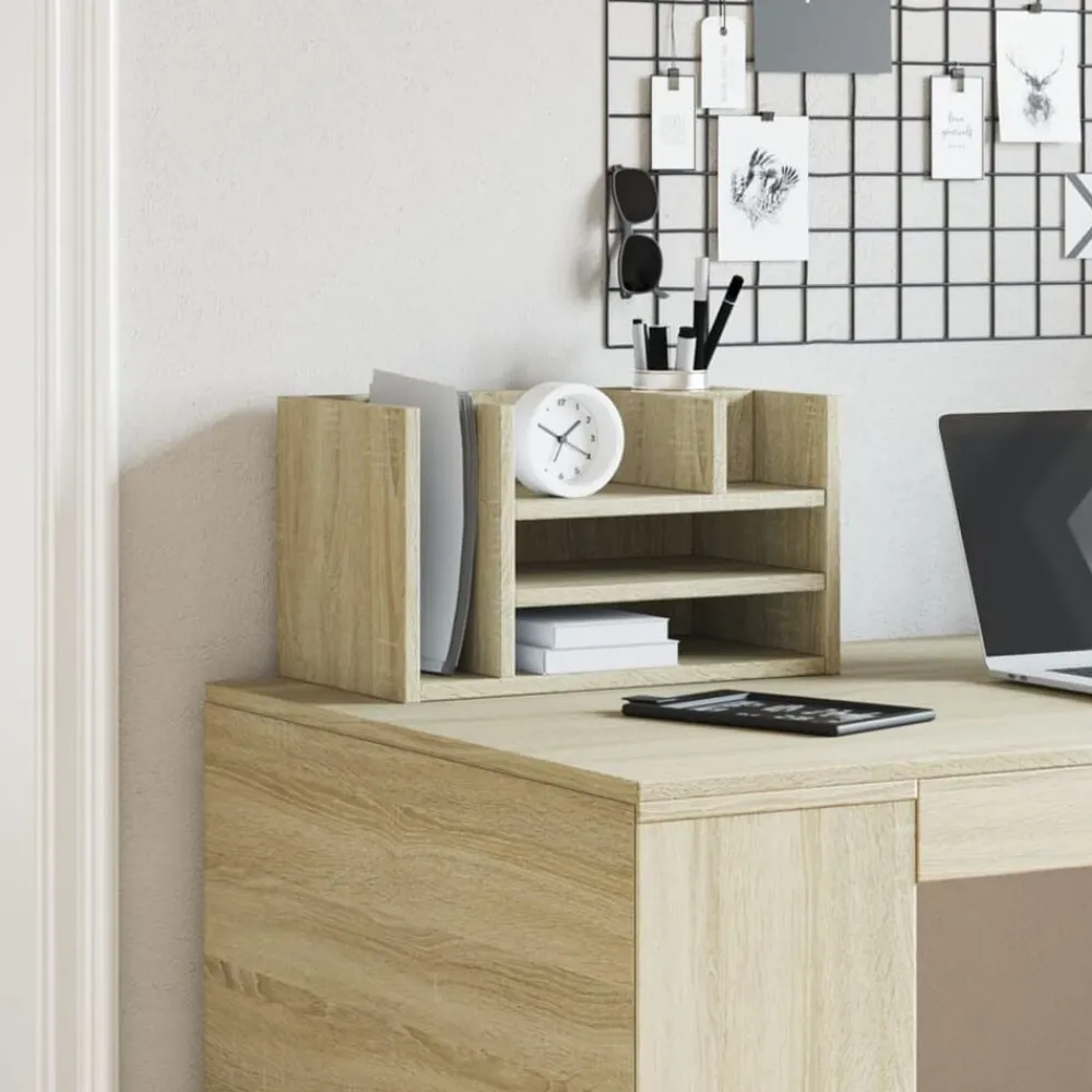 Fournitures De Bureau-vidaXL Organisateur de bureau chêne sonoma bois d'ingénierie Chêne sonoma