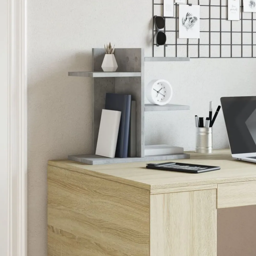 Fournitures De Bureau-vidaXL Organisateur de bureau 42x21,5x42 cm bois ingénierie Gris béton