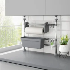 vidaXL Organisateur de cuisine réglable Aluminium