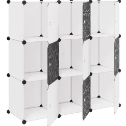 vidaXL Organisateur de rangement cube avec 9 compartiments Noir/Blanc