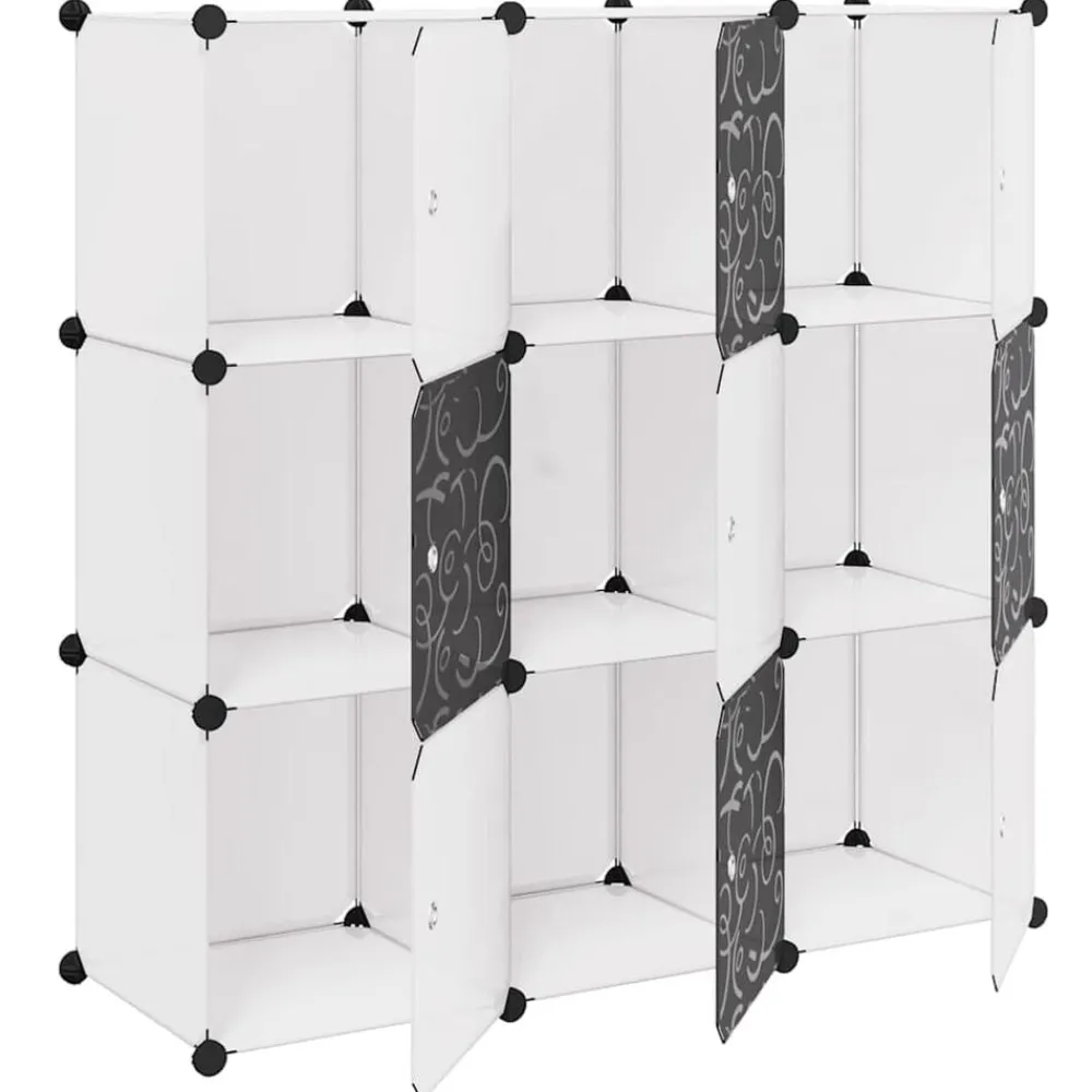 vidaXL Organisateur de rangement cube avec 9 compartiments Noir/Blanc