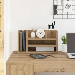 Fournitures De Bureau-vidaXL Organiseur de bureau Chêne noir 44,5 x 24 x 25 cm Ch&ecirc;ne noir