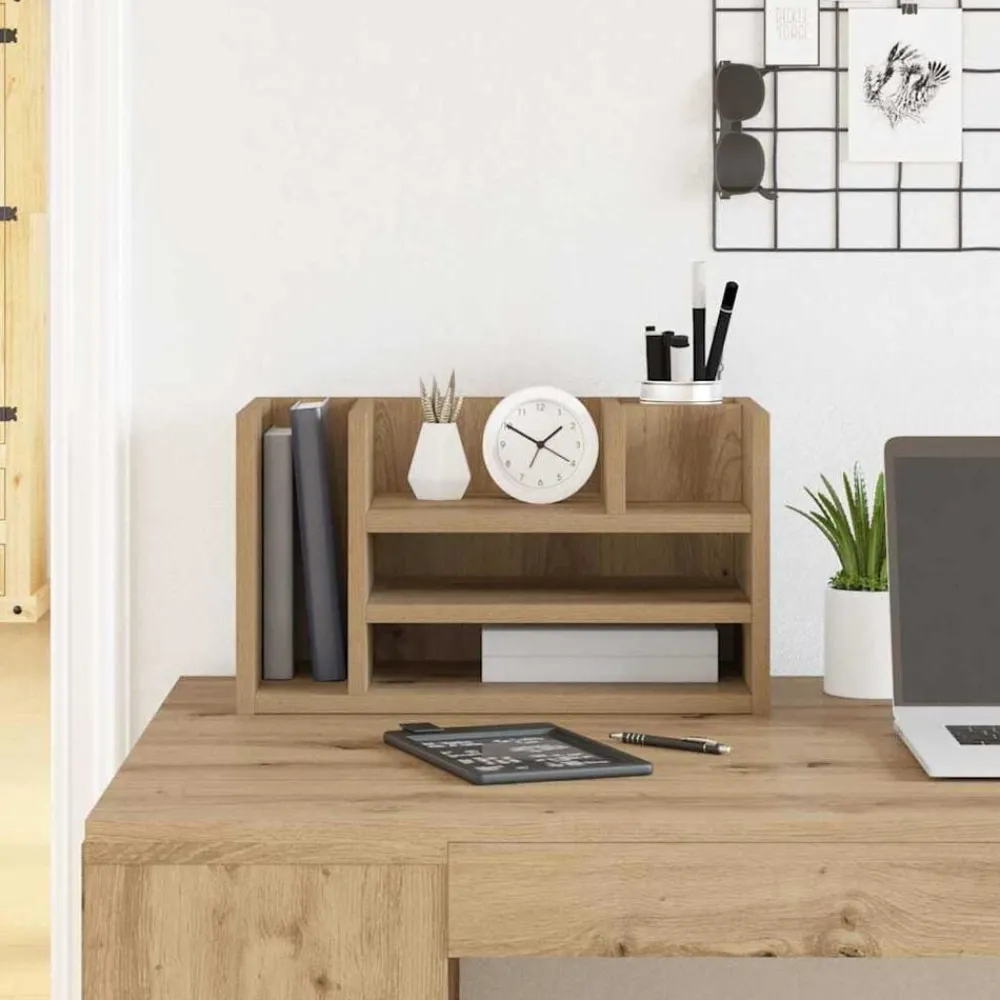 Fournitures De Bureau-vidaXL Organiseur de bureau Chêne noir 44,5 x 24 x 25 cm Chêne noir