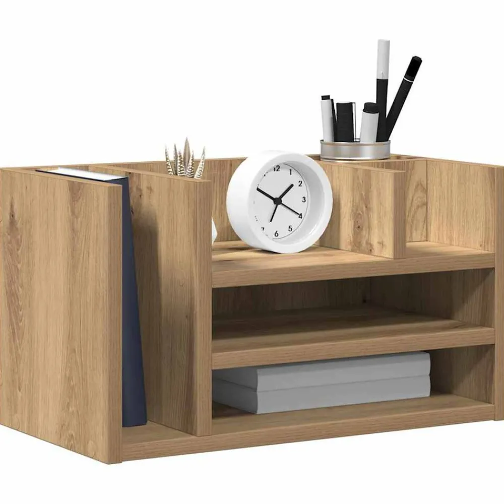 Fournitures De Bureau-vidaXL Organiseur de bureau Chêne noir 44,5 x 24 x 25 cm Chêne noir