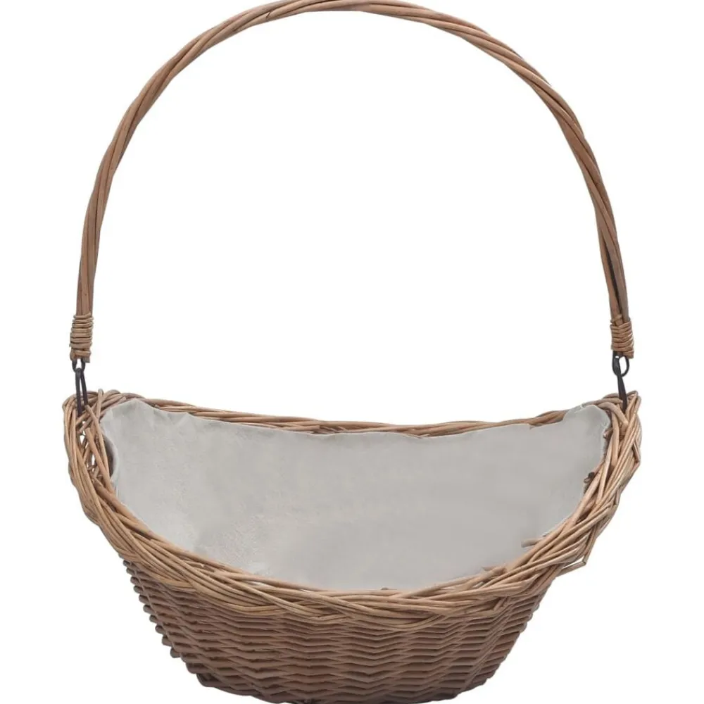 vidaXL Panier à bois de chauffage avec poignée 57x46,5x52 cm Marron