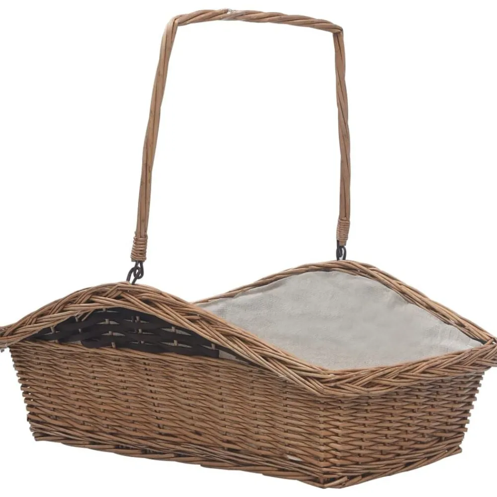 Accessoires Pour Cheminées & Poêles À Bois-vidaXL Panier à bois de chauffage avec poignée 61,5x46,5x58 cm Marron