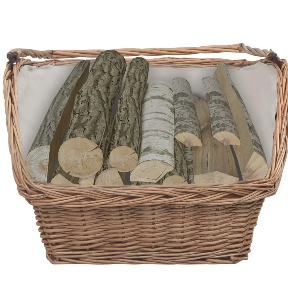 Accessoires Pour Cheminées & Poêles À Bois-vidaXL Panier à bois de chauffage avec poignée 61,5x46,5x58 cm Marron