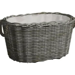 vidaXL Panier à bois de chauffage avec poignées 59x42x28 cm Gris Saule
