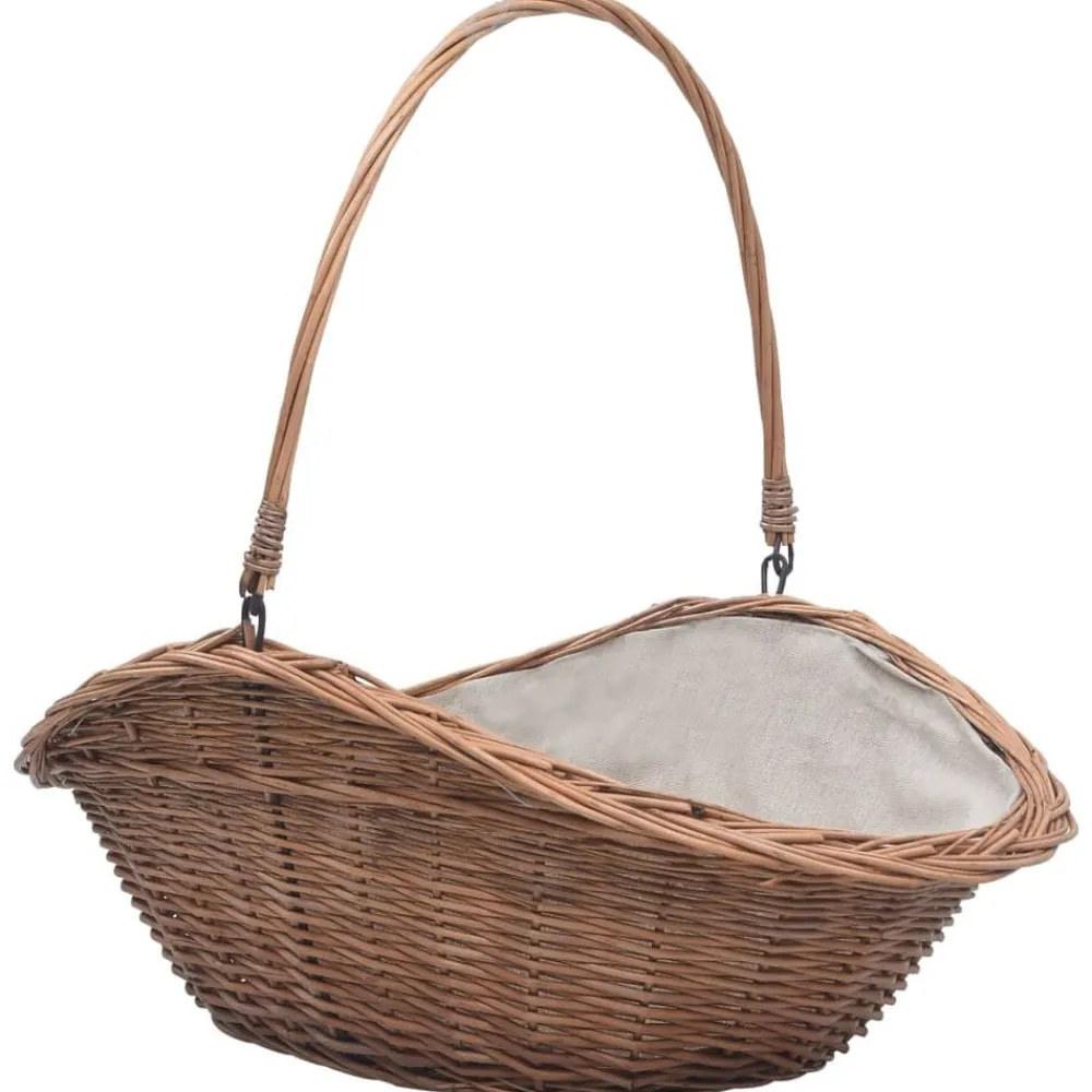 vidaXL Panier à bois de chauffage avec poignée 60x44x55 cm Saule