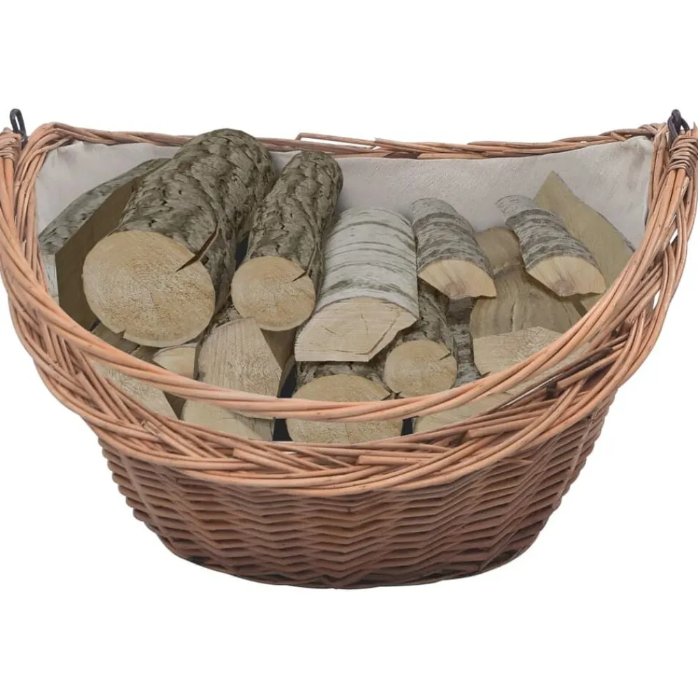 vidaXL Panier à bois de chauffage avec poignée 60x44x55 cm Saule