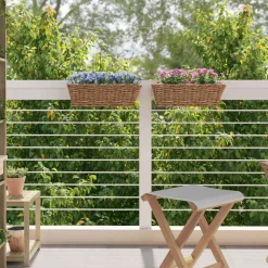 Décorations-vidaXL Panier à jardinière suspendu 2 pcs 48 x 22 x 15 cm Marron