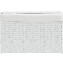 Produits Ménagers-vidaXL Panier à linge avec couvercle 55,5x35x34cm résine tressée Blanc