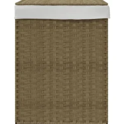 vidaXL Panier à linge avec couvercle 46x33x60 cm résine tressée