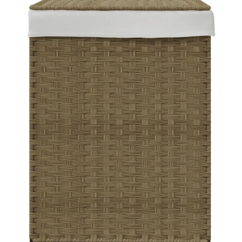 vidaXL Panier à linge avec couvercle 46x33x60 cm résine tressée