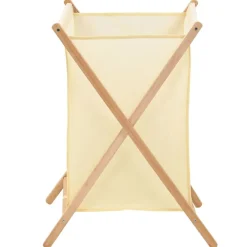 Produits Ménagers-vidaXL Panier à linge Bois de cèdre et textile Beige 42 x 41 x 64 cm
