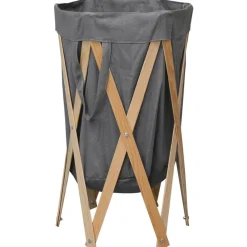 vidaXL Panier à linge pliable Bois et tissu