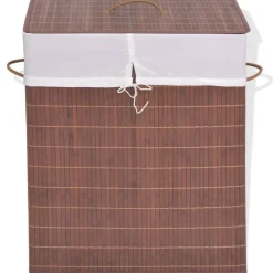 vidaXL Panier à linge rectangulaire Bambou