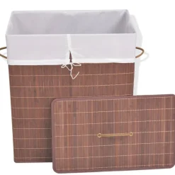 vidaXL Panier à linge rectangulaire Bambou