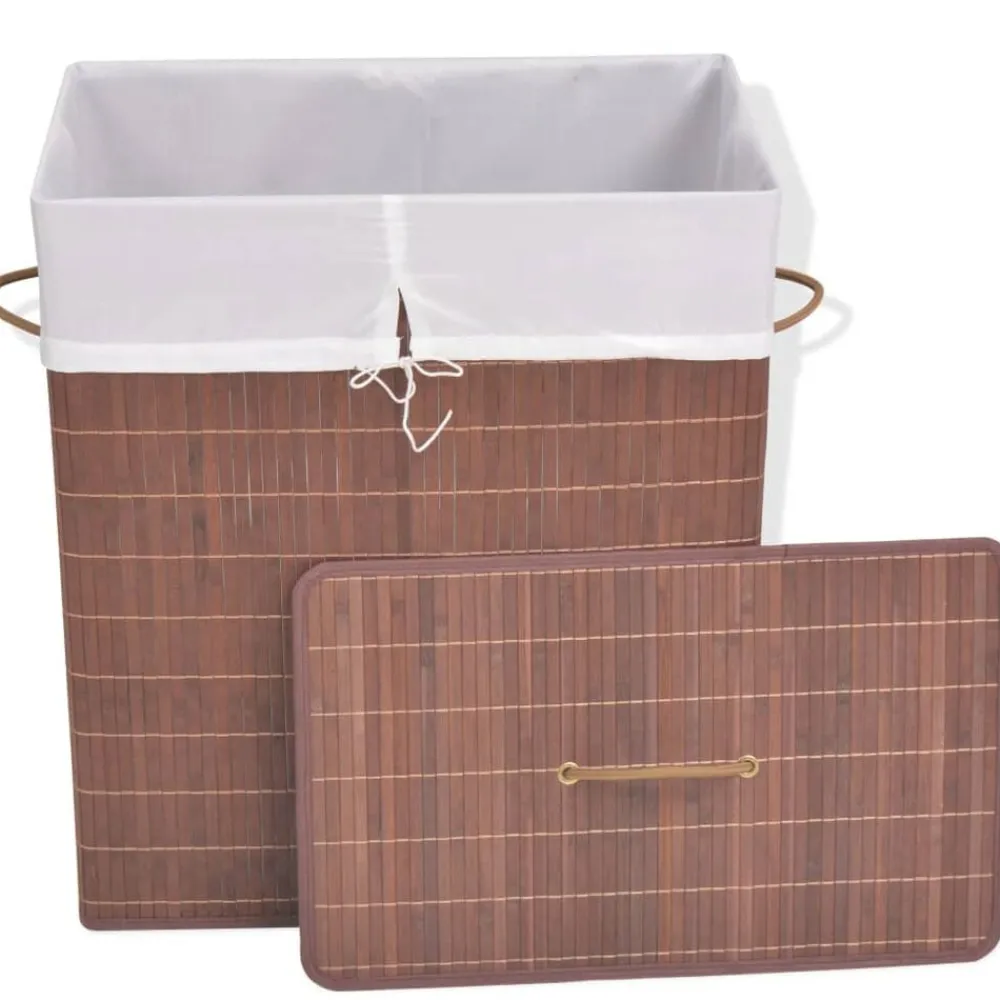 vidaXL Panier à linge rectangulaire Bambou