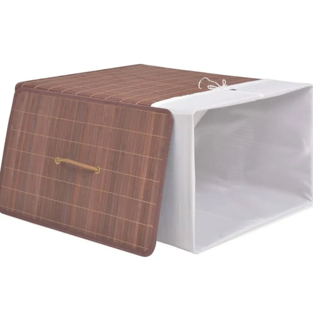 vidaXL Panier à linge rectangulaire Bambou