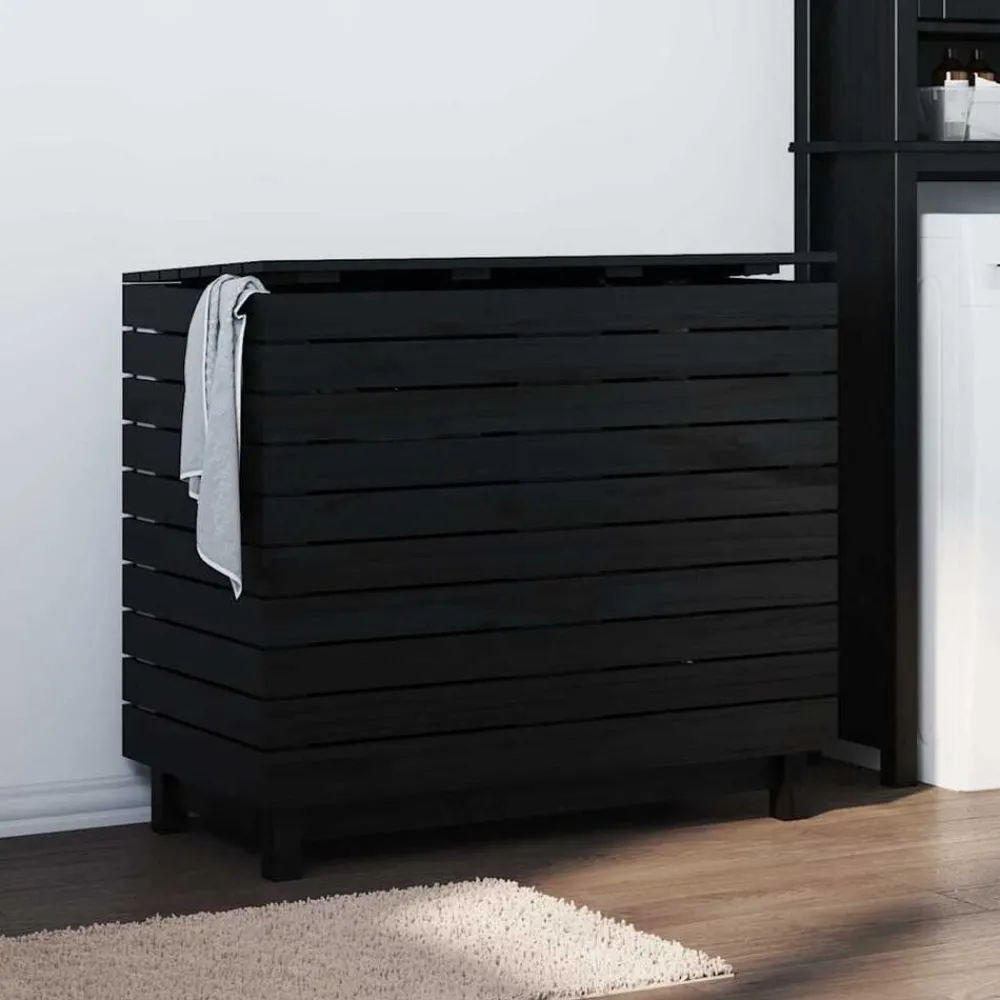 vidaXL Panier à linge 88,5x44x76 cm bois massif de pin