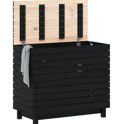vidaXL Panier à linge 88,5x44x76 cm bois massif de pin